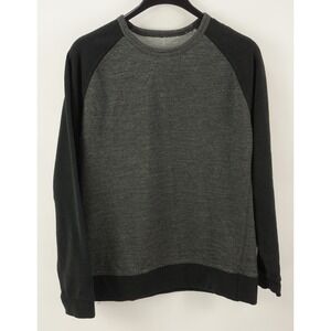 Lululemon Men's Large Dark Gray Colorblock Knit Side‎ Zip Terry Crew Sweatshirt